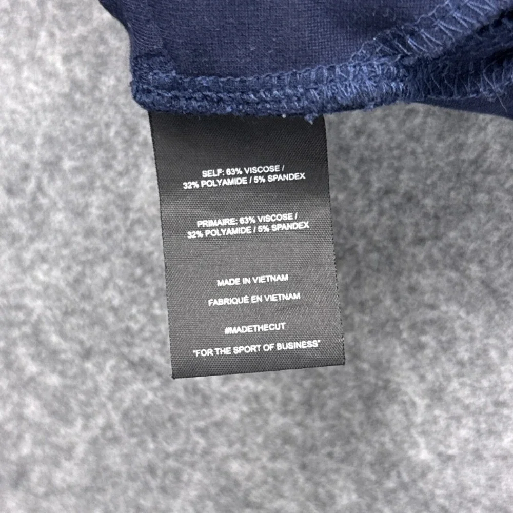Cuts Pullover Quarter Zip XXL Navy Blue Viscose Blend Stretch Business Casual